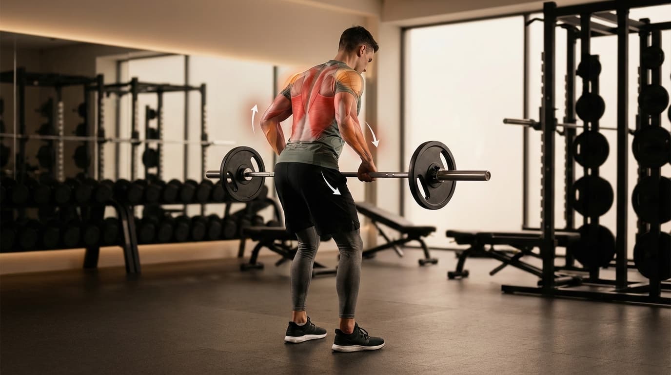 Rowing barre (Barbell Row)